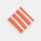 Uneven Stripes - Roze, Oranje en crème Servet (Hoek)