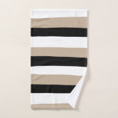 Uneven Stripes - Taupe, Black en White Bad Handdoek (Handdoek)