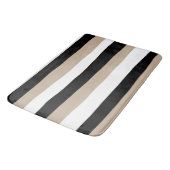 Uneven Stripes - Taupe, Black en White Badmat (Gekanteld)