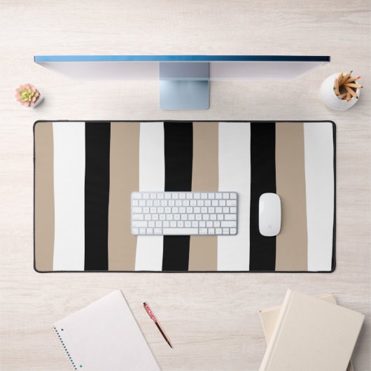 Uneven Stripes - Taupe, Black en White Bureaumat (Kantoor 1)