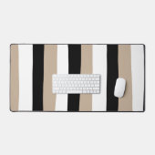 Uneven Stripes - Taupe, Black en White Bureaumat (Keyboard & Muis)