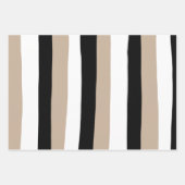 Uneven Stripes - Taupe, Black en White Inpakpapier Vel (Voorkant 3)