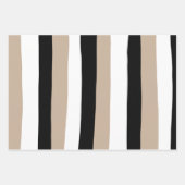 Uneven Stripes - Taupe, Black en White Inpakpapier Vel (Voorkant)