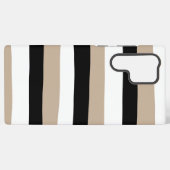 Uneven Stripes - Taupe, Black en White Samsung Galaxy Hoesje (Achterkant horizontaal)