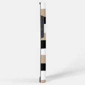 Uneven Stripes - Taupe, Black en White Samsung Galaxy Hoesje (Rechterkant)