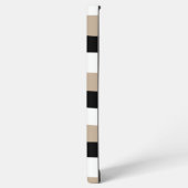 Uneven Stripes - Taupe, Black en White Samsung Galaxy Hoesje (Linkerkant)