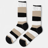 Uneven Stripes - Taupe, Black en White Sokken (Links)