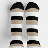 Uneven Stripes - Taupe, Black en White Sokken (Top)