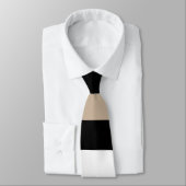 Uneven Stripes - Taupe, Black en White Stropdas (Gebonden)
