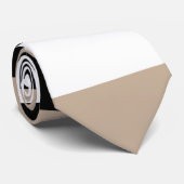 Uneven Stripes - Taupe, Black en White Stropdas (Opgerold)