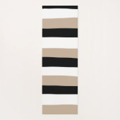 Uneven Stripes - Taupe, Black en White Yogamat (Achterkant)