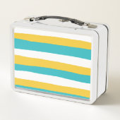 Uneven Stripes - Turquoise en Yellow (Achterkant)