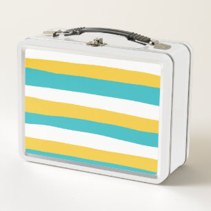 Uneven Stripes - Turquoise en Yellow