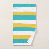 Uneven Stripes - Turquoise en Yellow Bad Handdoek (Handdoek)