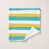 Uneven Stripes - Turquoise en Yellow Bad Handdoek (Wasdoekje)