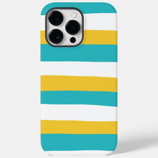 Uneven Stripes - Turquoise en Yellow Case-Mate iPhone Case (Achterkant)