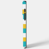 Uneven Stripes - Turquoise en Yellow Case-Mate iPhone Case (Achterkant / Links)