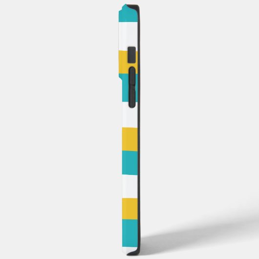 Uneven Stripes - Turquoise en Yellow Case-Mate iPhone Case (Achterkant / Links)