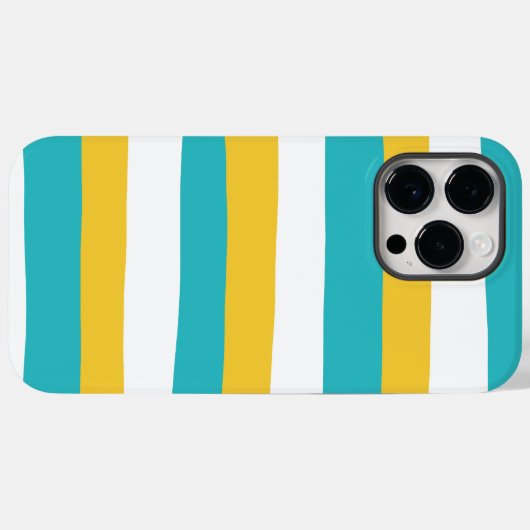 Uneven Stripes - Turquoise en Yellow Case-Mate iPhone Case (Achterkant (horizontaal))
