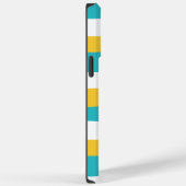 Uneven Stripes - Turquoise en Yellow Case-Mate iPhone Case (Achterkant / Rechts)
