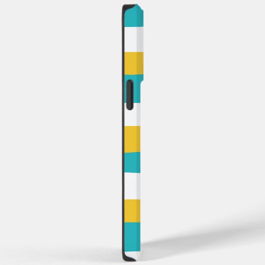 Uneven Stripes - Turquoise en Yellow Case-Mate iPhone Case (Achterkant / Rechts)