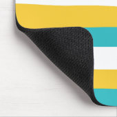 Uneven Stripes - Turquoise en Yellow Muismat (Hoek)