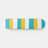 Uneven Stripes - Turquoise en Yellow Persoonlijk Skateboard (Horizontaal)