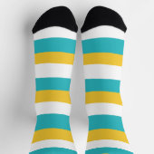 Uneven Stripes - Turquoise en Yellow Sokken (Top)