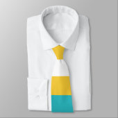 Uneven Stripes - Turquoise en Yellow Stropdas (Gebonden)