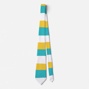Uneven Stripes - Turquoise en Yellow Stropdas