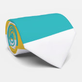 Uneven Stripes - Turquoise en Yellow Stropdas (Opgerold)