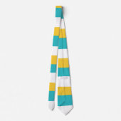 Uneven Stripes - Turquoise en Yellow Stropdas (Achterkant)