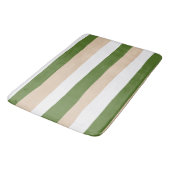 Uneven Stripes - White, Sand and Palm Green Badmat (Gekanteld)