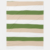 Uneven Stripes - White, Sand and Palm Green Fleece Deken (Voorkant)