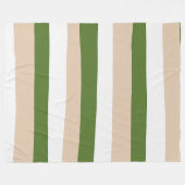 Uneven Stripes - White, Sand and Palm Green Fleece Deken (Voorkant (Horizontaal))