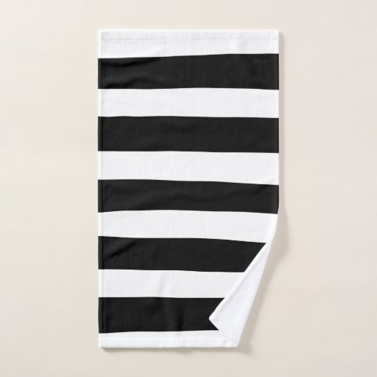 Uneven Stripes - zwart en wit Bad Handdoek (Handdoek)