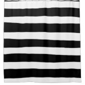 Uneven Stripes - zwart en wit Douchegordijn (Voorkant)