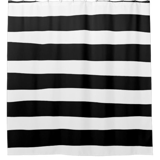 Uneven Stripes - zwart en wit Douchegordijn (Voorkant)