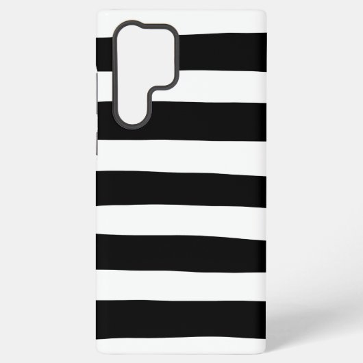 Uneven Stripes - zwart en wit Samsung Galaxy Hoesje (Achterkant)