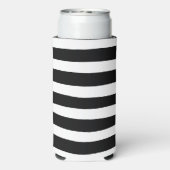 Uneven Stripes - zwart en wit Seltzer Blikjeskoeler (Seltzer Achterkant)