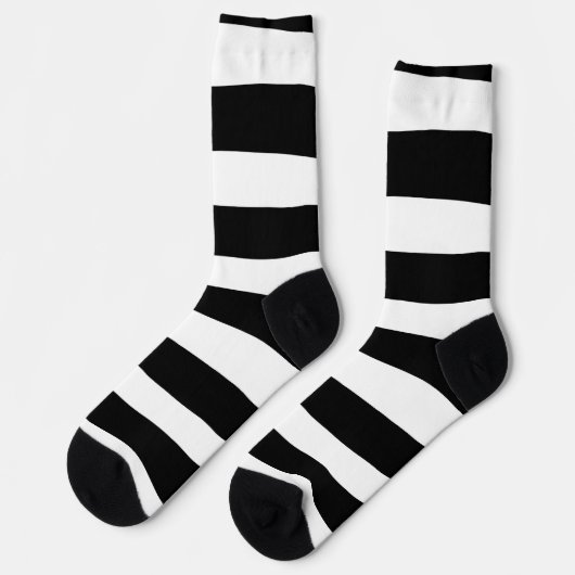 Uneven Stripes - zwart en wit Sokken (Links)