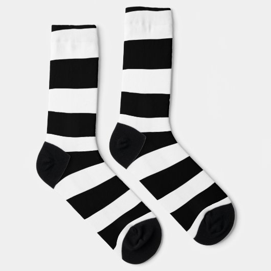 Uneven Stripes - zwart en wit Sokken (Rechts)
