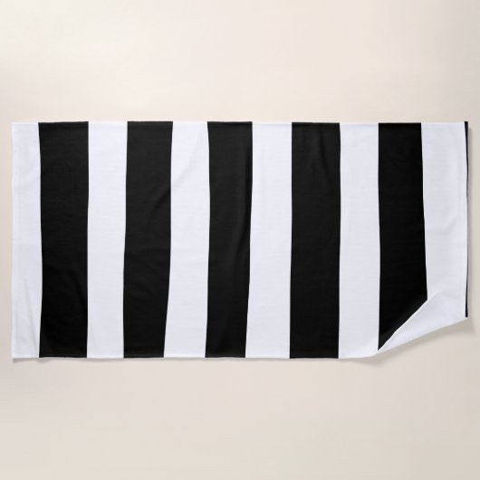 Uneven Stripes - zwart en wit Strandlaken (Voorkant)