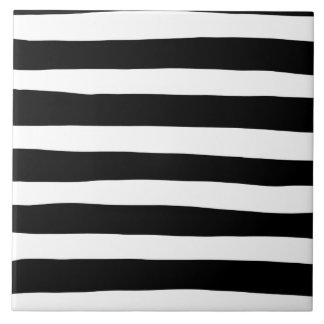 Uneven Stripes - zwart en wit Tegeltje