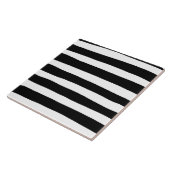 Uneven Stripes - zwart en wit Tegeltje (Zijkant)