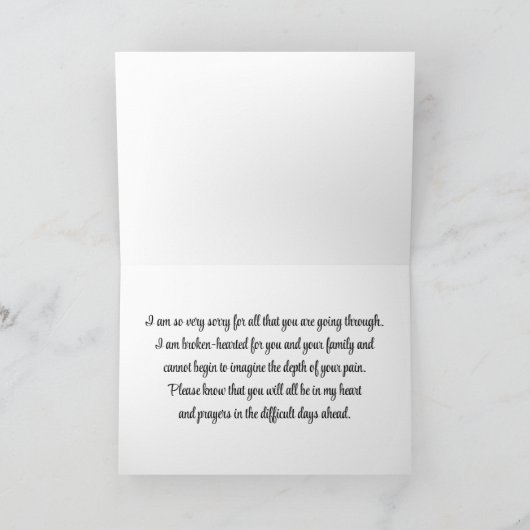 Unexpected Loss - Sympathy Card Kaart (Binnen)