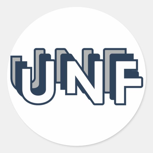 UNF University of North Florida Round Sticker (Voorkant)