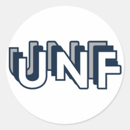 UNF University of North Florida Round Sticker