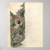 Unfinished 'Bird and Vine' wood block design for w Poster (Voorkant)