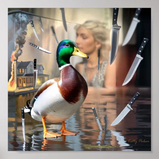 "Unflappable Duck" Art Poster Print Katty Pulsar (Voorkant)